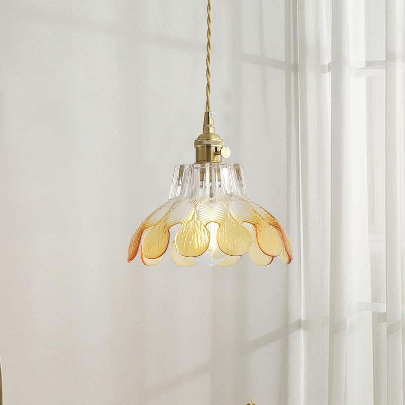 Vintage Green Glass Pendant Light 1 Light Adjustable Hanging Fixture