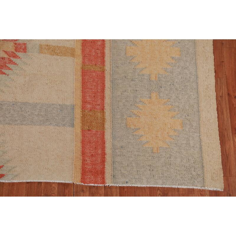 Hand Woven Oriental 100% Jute Carpet Southwestern Modern Beige & Ivories Kilim Area Rug - 10' 0'' X 8' 5''