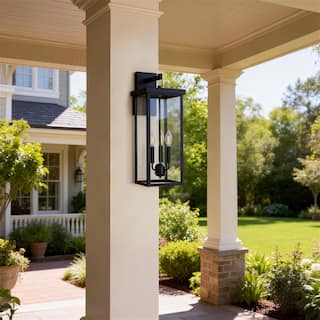 3-light Metal Outdoor Wall Sconce Candle Bulb Lantern