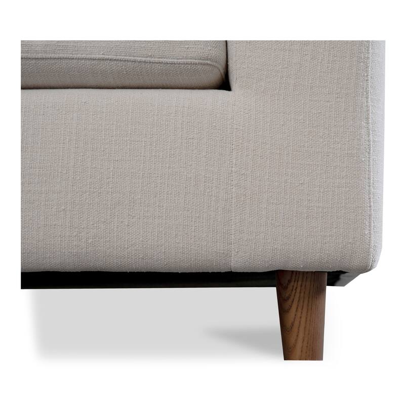 NADAAL STUDIOS Veyric Right-Facing Sectional Sofa, High Back, Chenille Performance Fabric, Feather Blend Seat, Seats 4, White