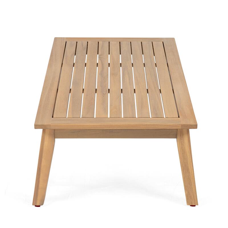 Scott Living - Aisling Outdoor Acacia Wood Loveseat and Coffee Table with Cushions