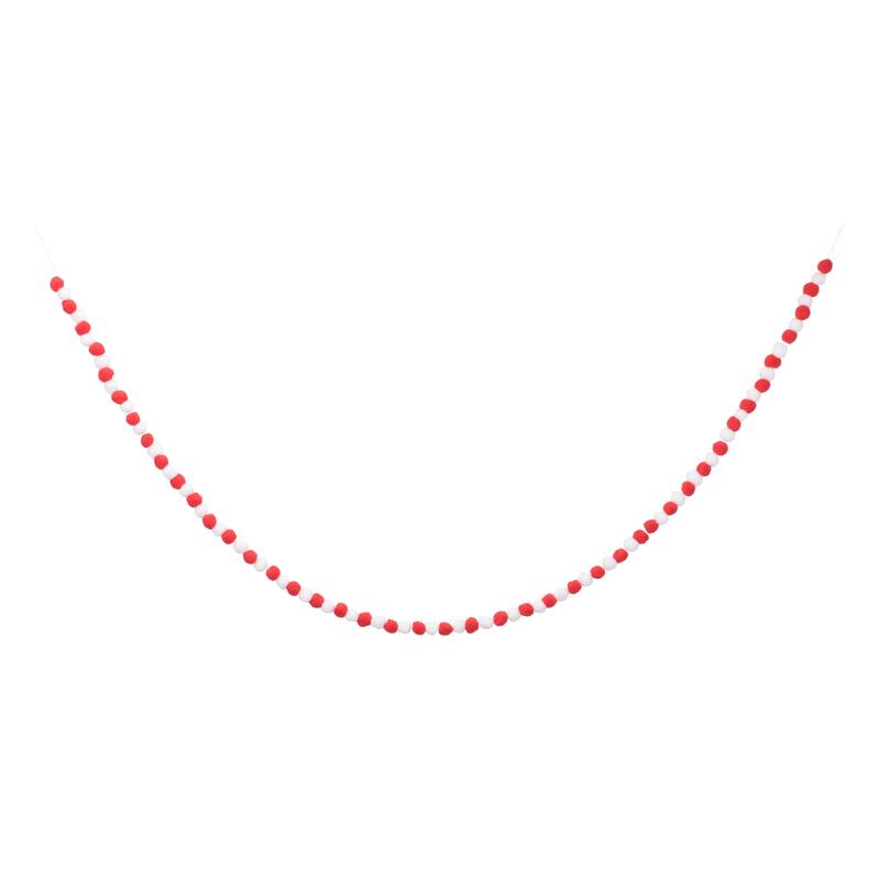 Transpac Polyester 72 in. Multicolor Christmas Plush Pompom Garland