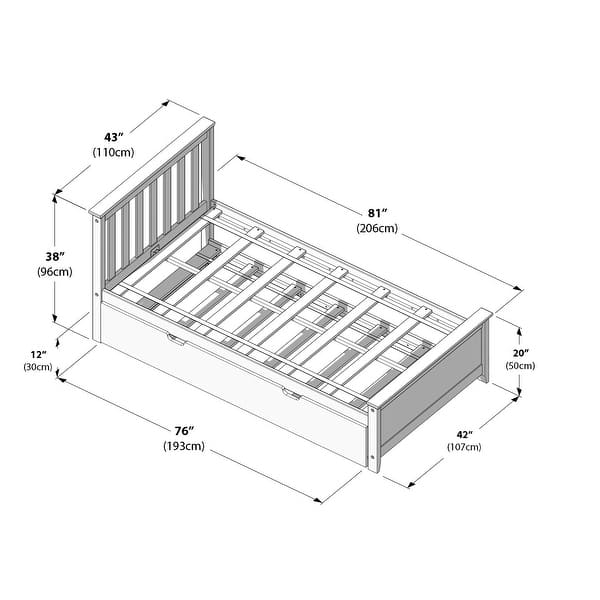 dimension image slide 1 of 7, Max and Lily Twin Size Bed with Trundle