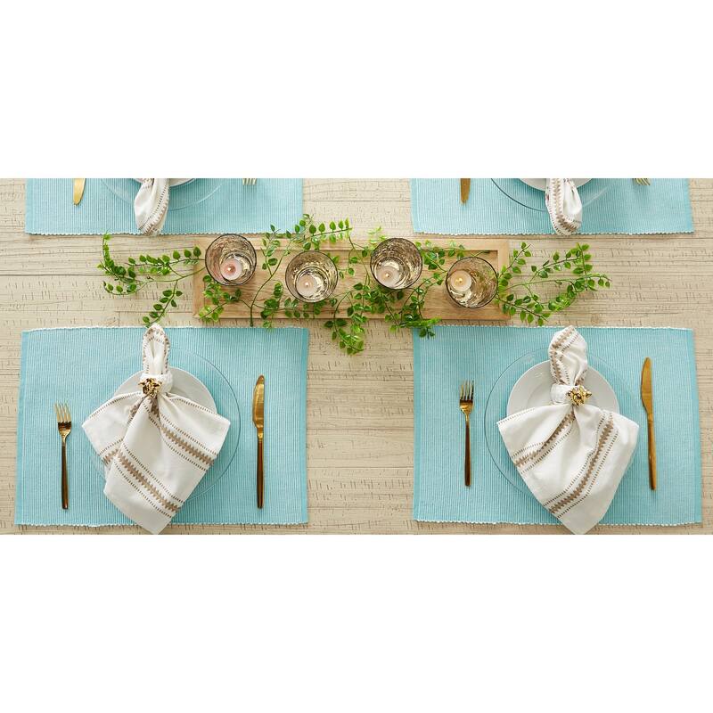 DII Black & White 2-Tone Ribbed Placemat (Set of 6)