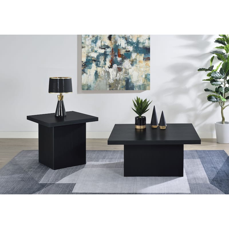 Devar Square Coffee And End Table Set - 2-piece set - Black