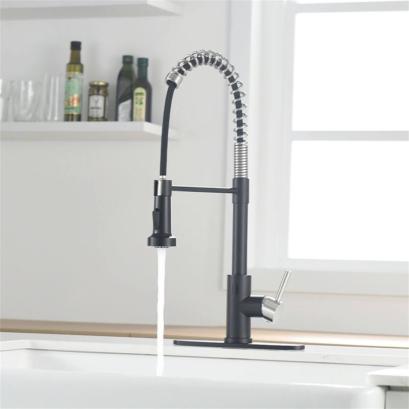 Commercial Touchless Kitchen Sink Faucet With Pull Down Sprayer Modern Single Handle Spring Sensor Basin Taps