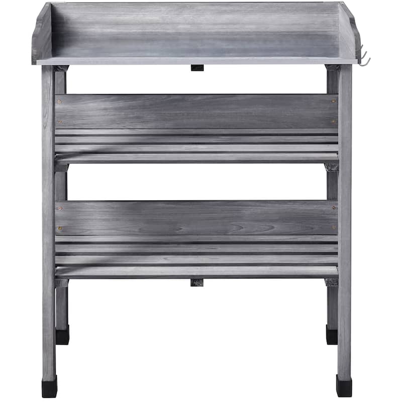 Yaheetech Outdoor Potting Bench Table Station with Storage Shelf