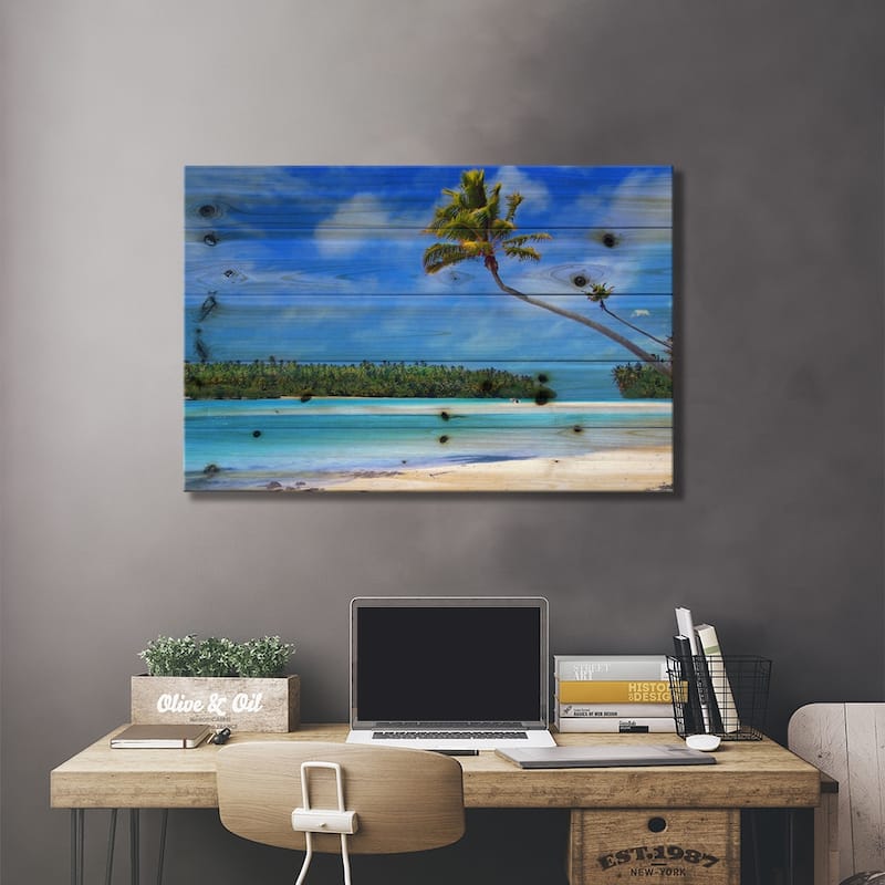 The Island Print On Wood by Unknown Artist - Multi-Color
