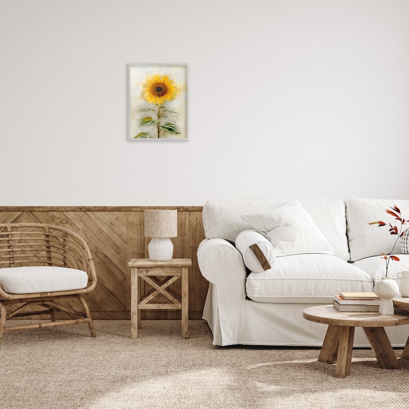 Stupell Sunflower Summer Bloom with Stalk Framed Wall Art
