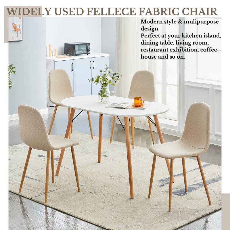 HomyLin Dining Chair Set of 4 Upholstered Fabric Low Back Armless
