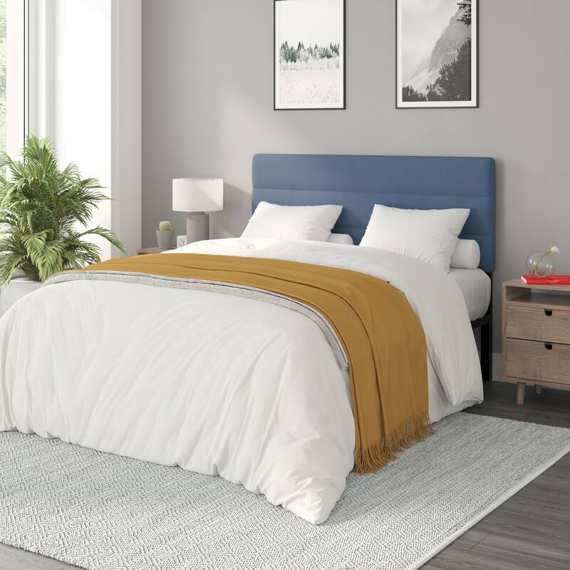 Universal Fit Tufted Upholstered Headboard - Blue - Queen