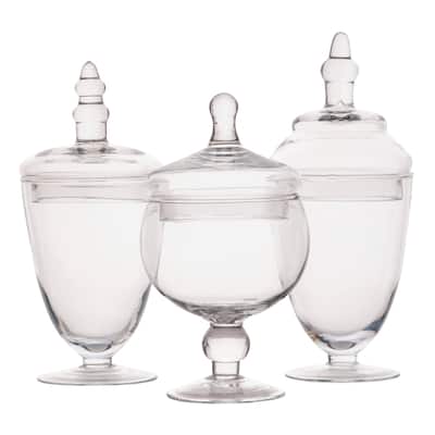Elements Set of 3 Apothecary Jars
