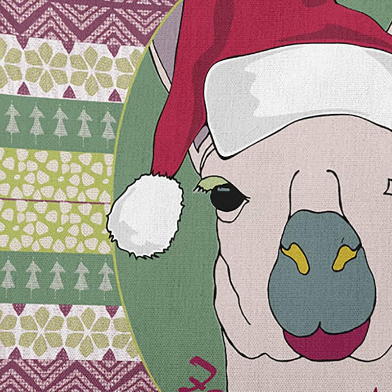 Fa La Llama Christmas Accent Pillow