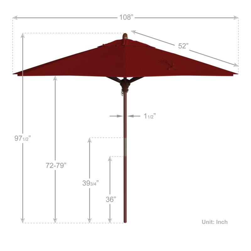 California Umbrella 9-ft. Round Marenti Wood-framed Olefin Patio Umbrella (No Base)