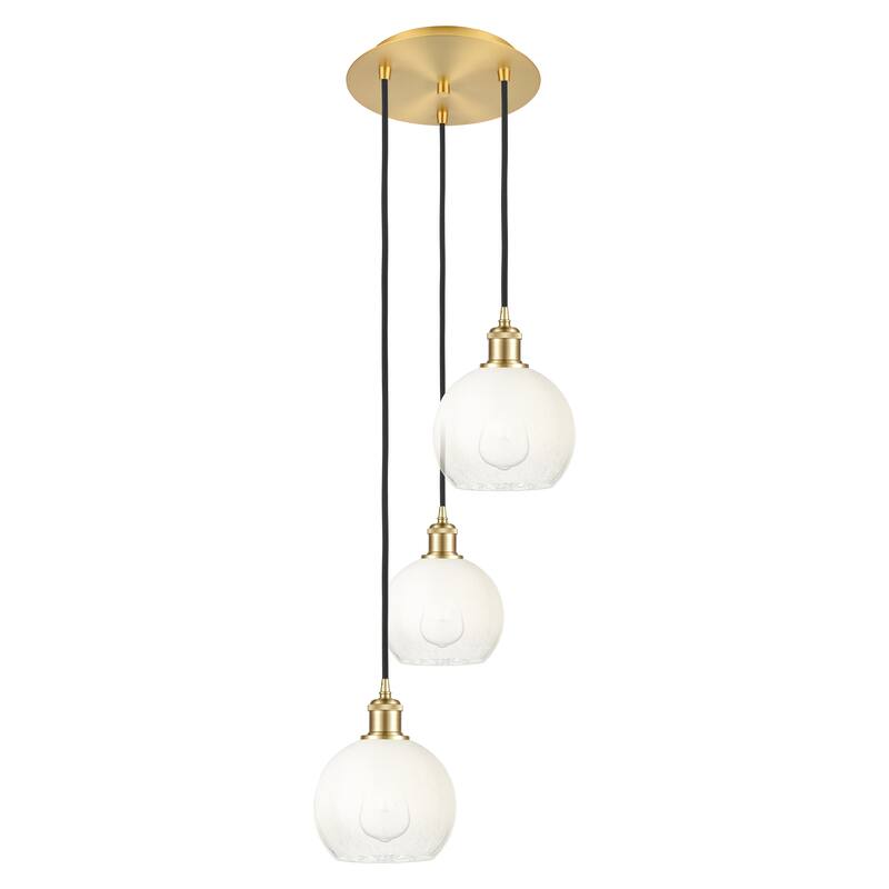 Innovations Lighting Endless Possibilities Ballston - Brookhaven Globe - 3 Light 14" Cord Hung Multi Pendant - Satin Gold/Opal