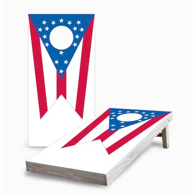 Ohio State Flag Corn Hole Board Set with Carry Case