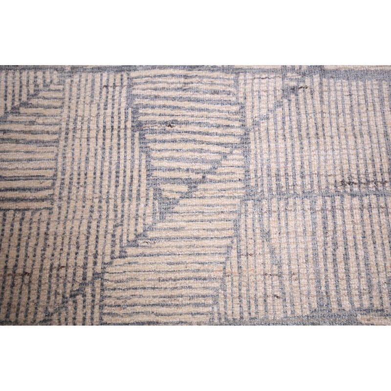 All-Over Modern Area Rug Handmade Abstract Wool Carpet - 5'4" x 7'6"