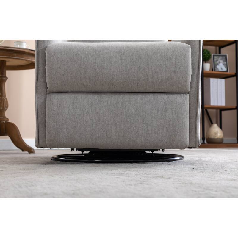 Manual Swivel Rocker Recliner Chair with Adjustable Back & Footrest