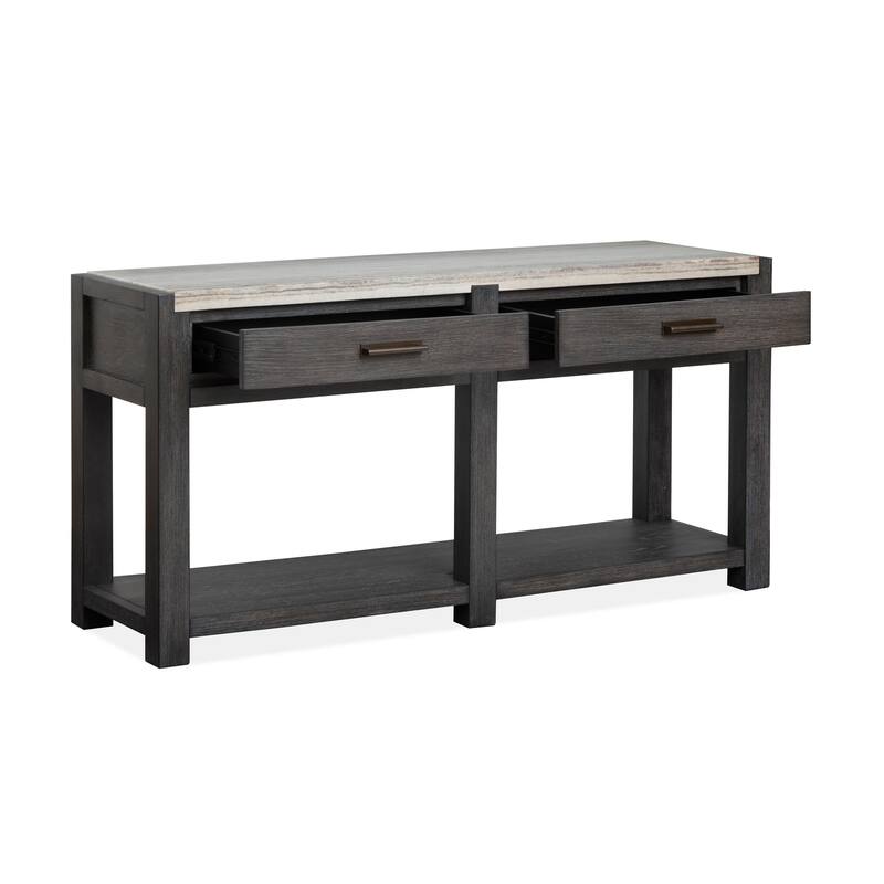 Magnussen Home Plum Creek Ravenwood Black Rectangular Sofa Table - 56''W x 17''D x 28''H