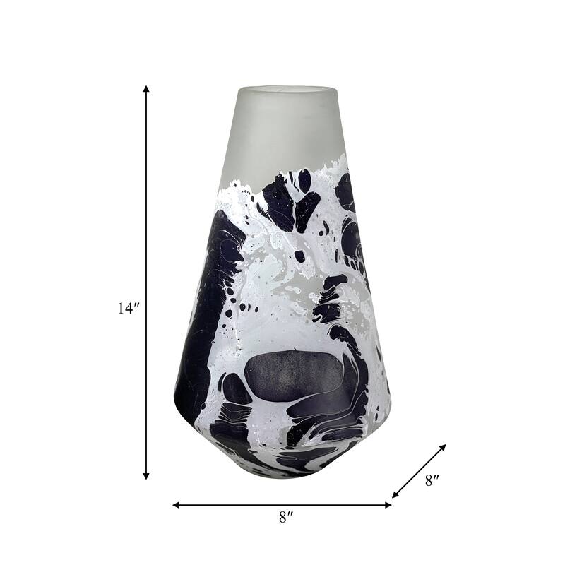 Sagebrook Home Glass White Cylinder Fog Shadow Vase