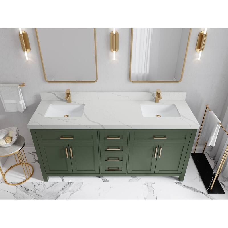 Willow Collections 72 in. W x 22 in. D Cambridge Double Sink Bathroom Vanity with Countertop