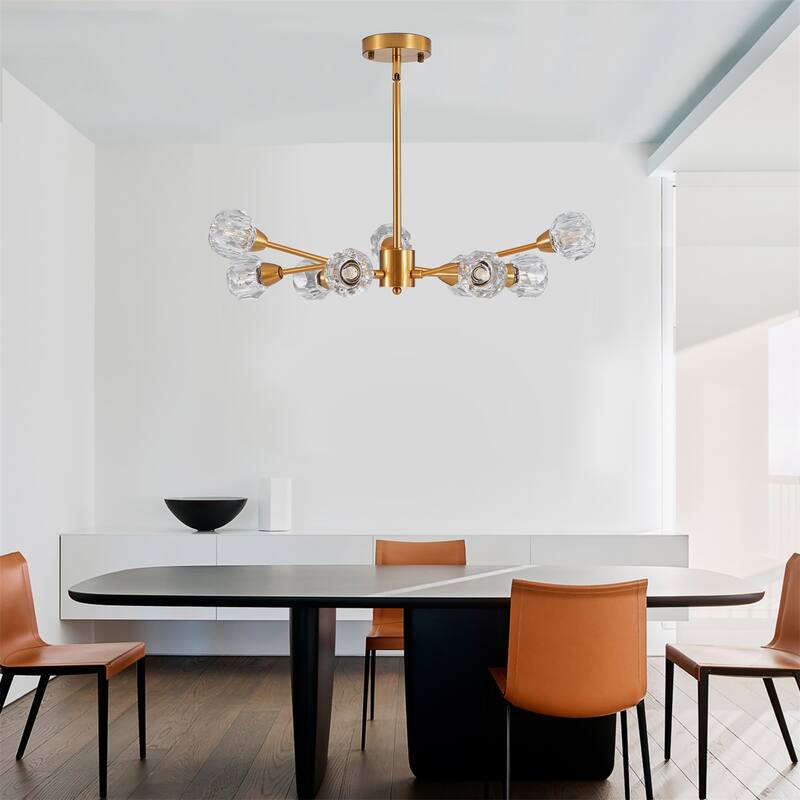 Modern Crystal Chandelier - Gold