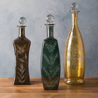 Eunomia Multicolor Traditional Glass Decorative Jar (Set of 3)