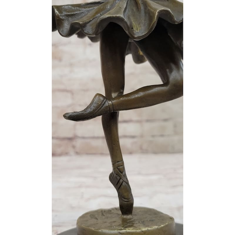 Hot Cast Bronze Ballerina Ballet Dancer Girl Sculpture By Milo On Marble Base