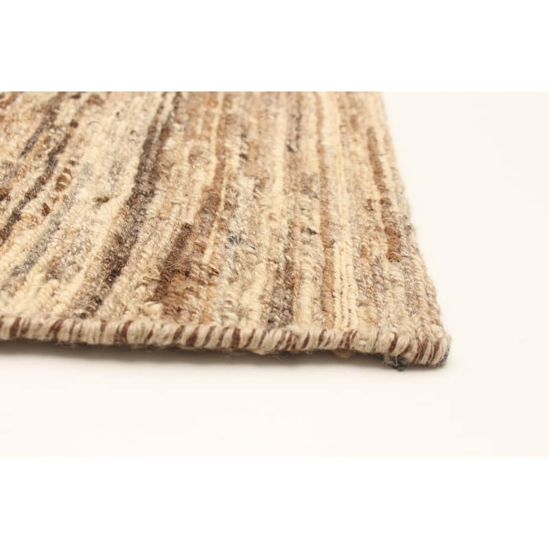 ECARPETGALLERY Flat-Weave Natural Cream Wool Tapestry Kilim - 5'7 x 6'0