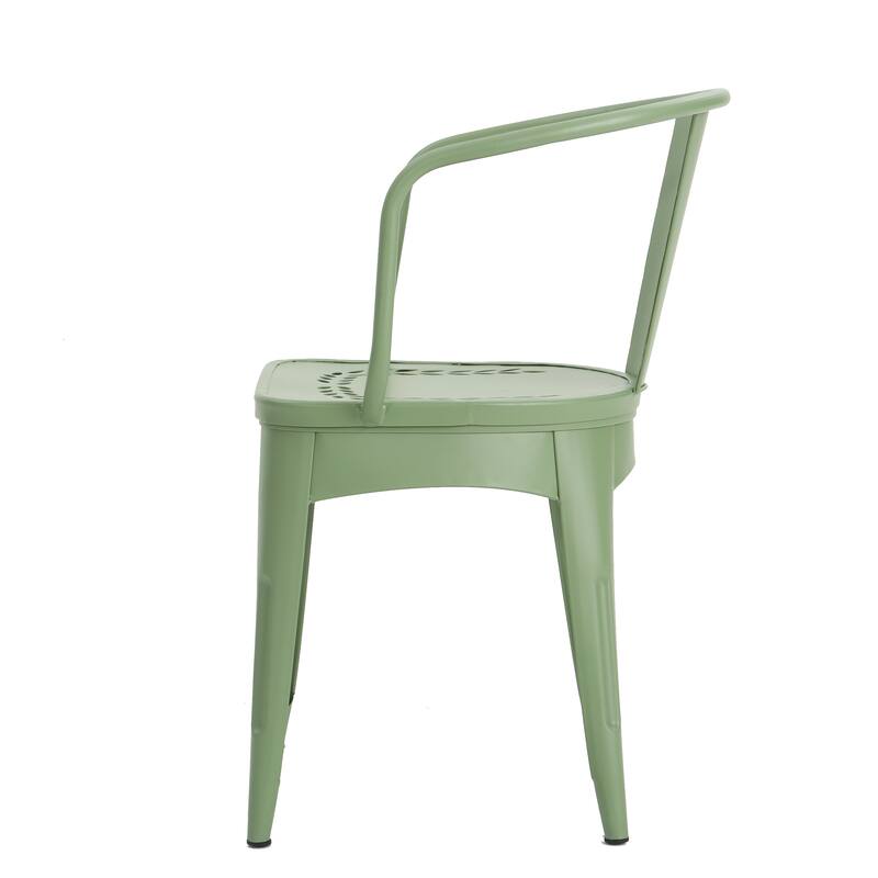 3 PC Metal Set For With a small side table and two matching cafe chairs