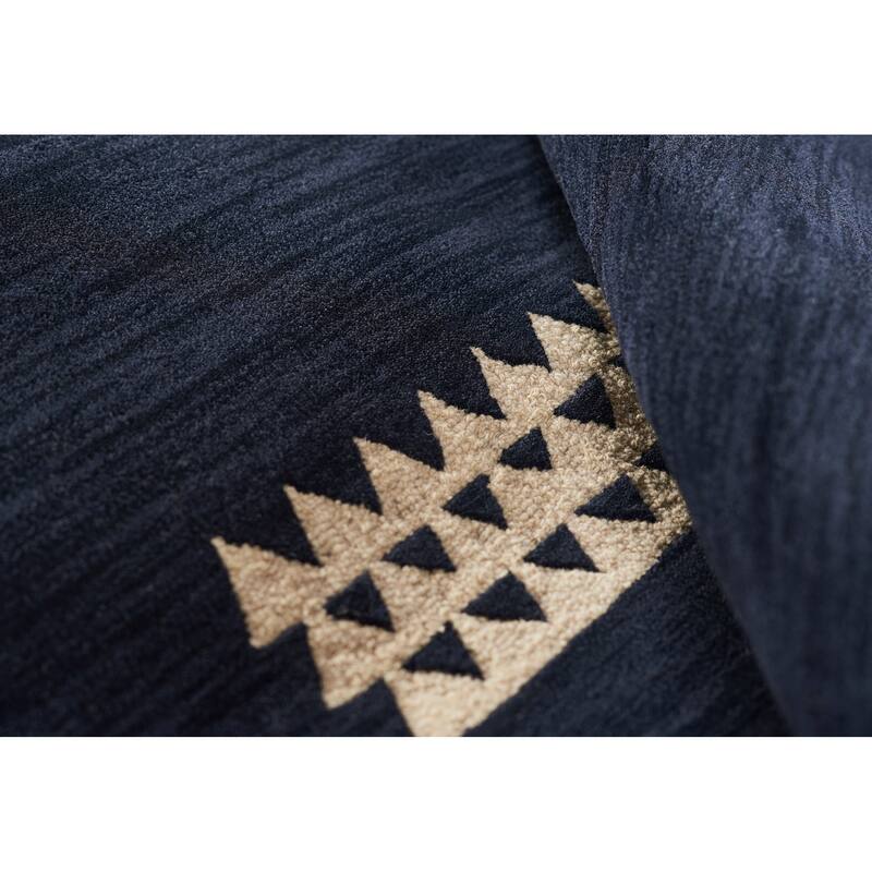 Momeni Simba Navy Geometric Wool Area Rug