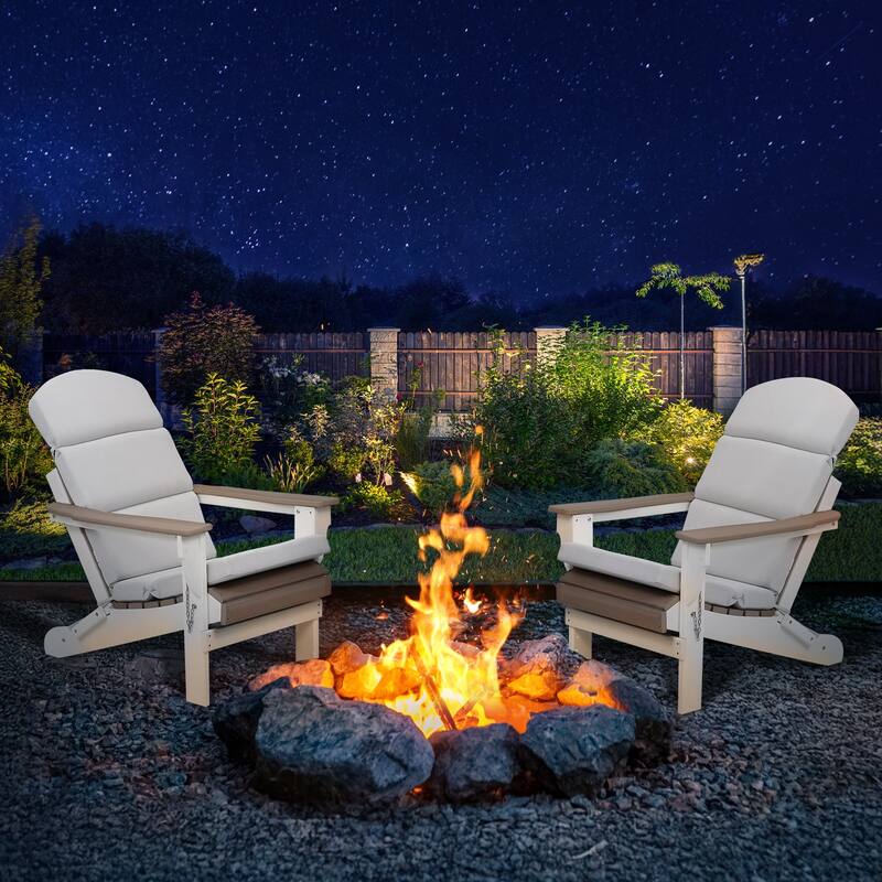 Aoodor Patio Chair Cushion Set of 2 - High-Back Adirondack Patio Cushions with Ties - N/A