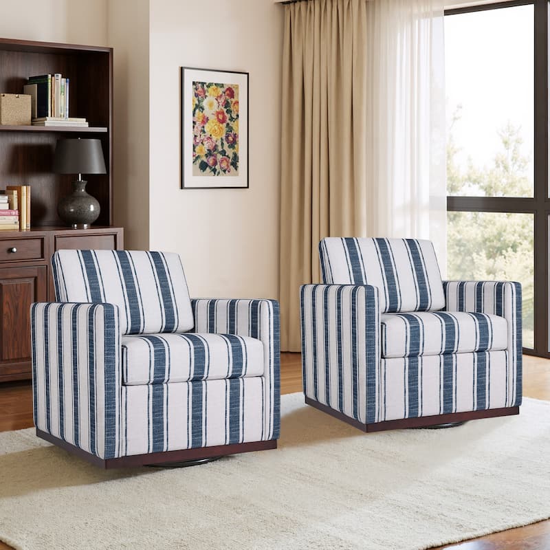 Set of 2 Modern Cozy Swivel Accent Chairs Upholstered Arm Chairs
