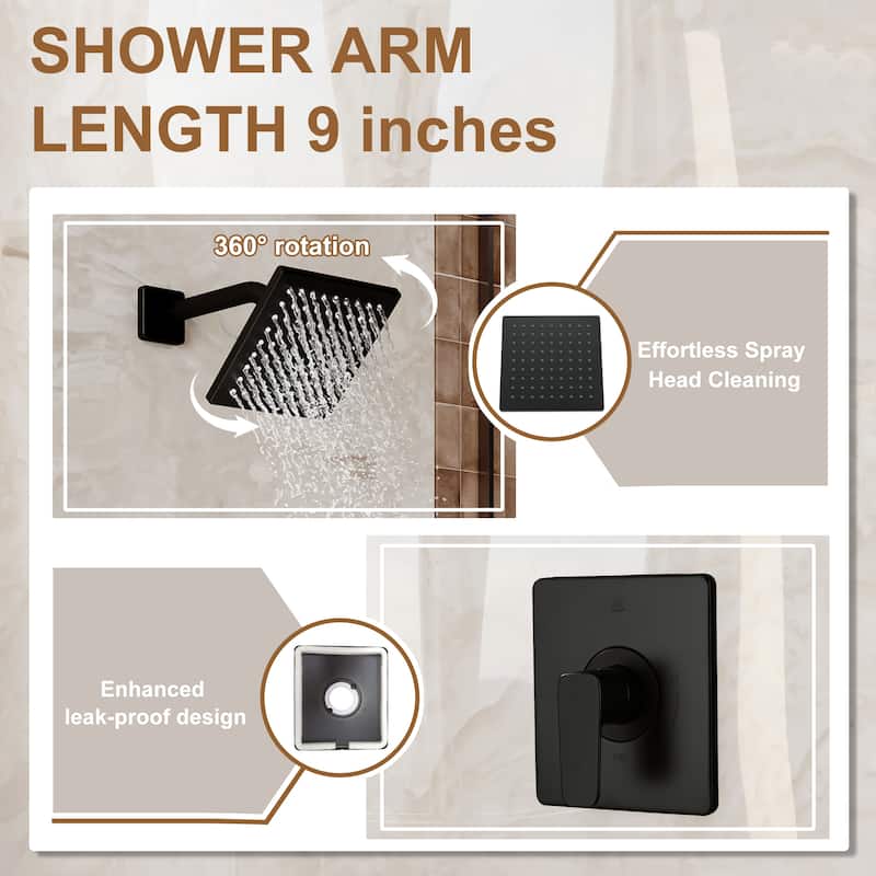 Single Handle 1-Spray Tub and Shower Faucet -Matte Black