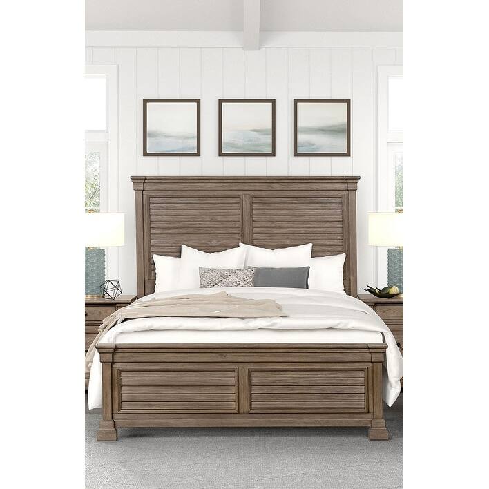 1PC Modern Weathered Gray Finish Bed