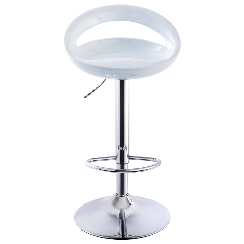 Glossy Low-Back Adjustable 24"-32" H Swivel ABS Bar Stools