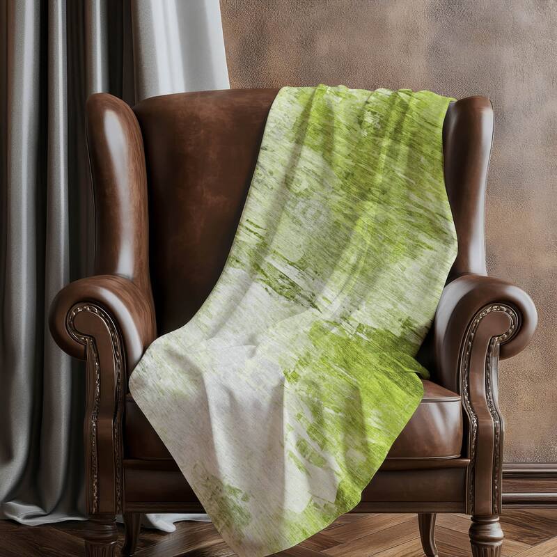 Premium Machine Washable Abstract Modern Sherpa Throw Blanket