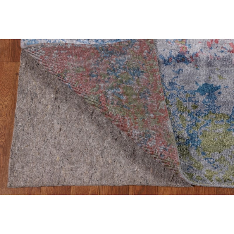 Multicolor Modern Abstract Area Rug Handmade Wool Carpet - 6'1" X 7'8"