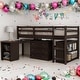 preview thumbnail 34 of 48, Modern Twin Size Loft Bed With Cabinet,Shelves And Rolling Portable Desk