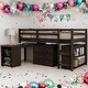 preview thumbnail 14 of 48, Twin Size Loft Bed With Cabinet,Shelves And Rolling Portable Desk Espresso