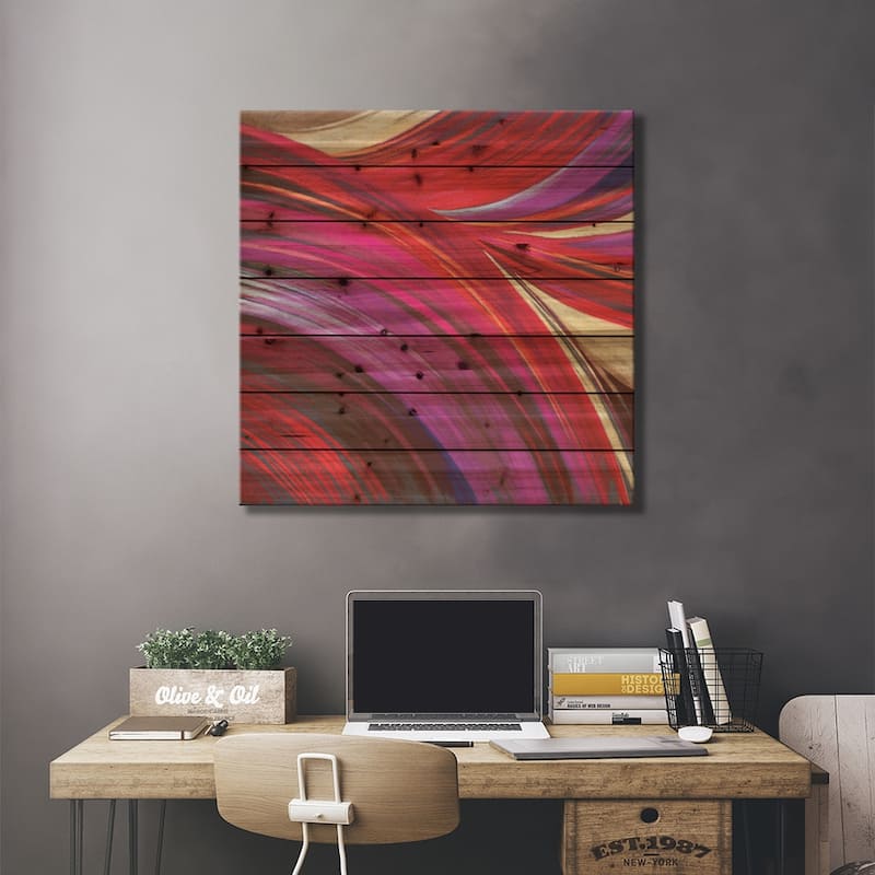 Riding The Wave II Print On Wood by Nel Whatmore - Multi-Color