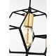 preview thumbnail 8 of 8, Berenice 33 Inch Clean Modern Industrial Style Matte Black and Satin Gold Finish Ceiling Lighted Chandelier 5-Light - N/A