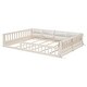 preview thumbnail 6 of 22, Full Size Wood Toddler Bed with Guardrail and Upholstered Pillow