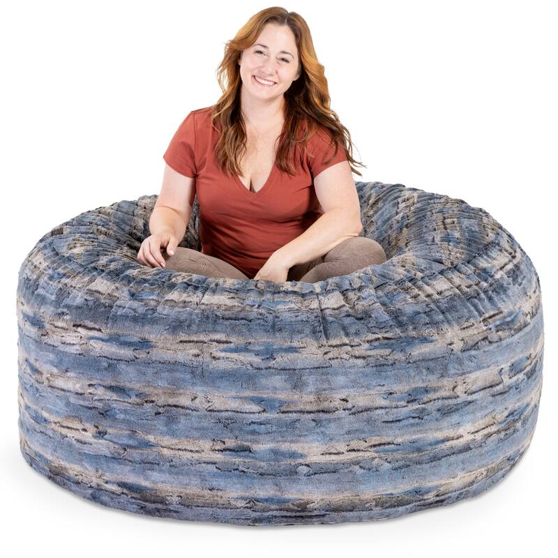 Jaxx 5 Foot Saxx Bean Bag Chair and Lounger for Adults - Synthetic Fur