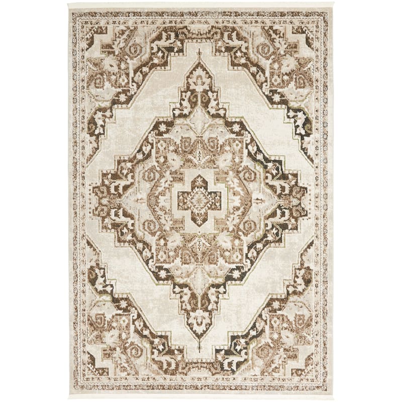 Nourison Geneva Traditional Bordered Area Rug.