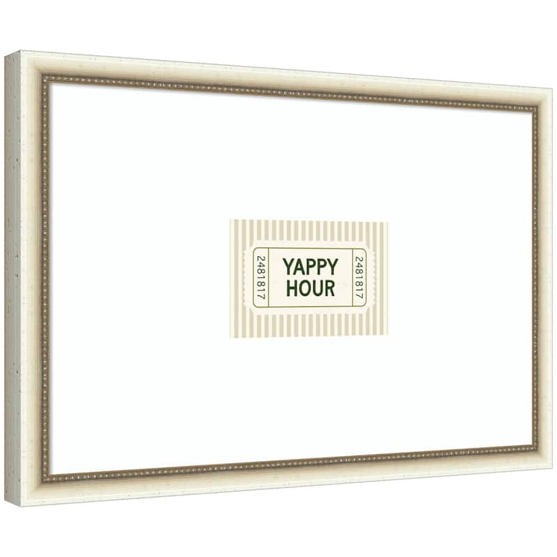 Kate and Laurel Yappy Hour Ticket Sage Green Wall by Lucky Guava Framed Wall Art Print