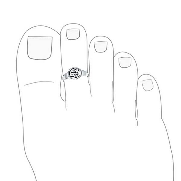 Shop Round Celtic Trinity Knot Work Triquetra Midi Toe Ring Silver