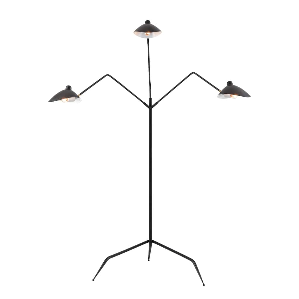 Risley 81.5'' High 3-Light Floor Lamp - Matte Black - 81.5 inch H