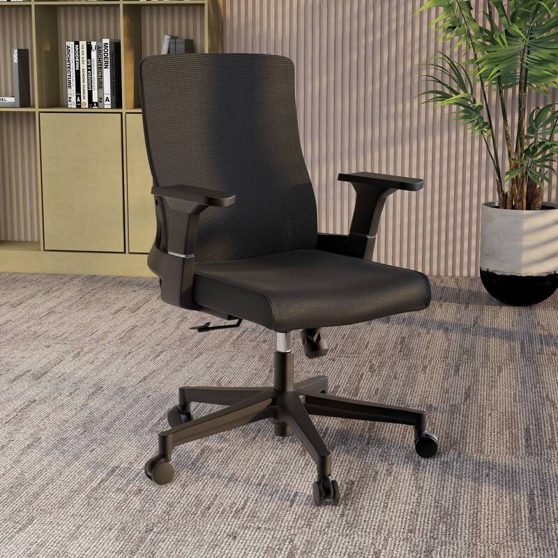 Brio Modern Ergonomic Office Desk Chair with Adjustable Height, Swivel, Breathable Fabric, Durable ABS Frame, Easy Assembly