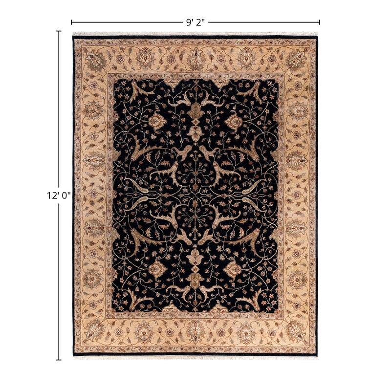 Kashan One-of-a-Kind Handmade Area Rug, Black - 9' 2" x 12' 0"